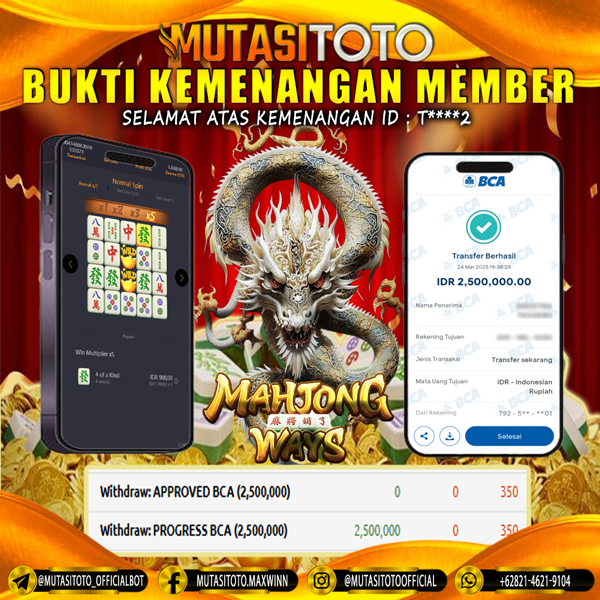 KEMENANGAN MEMBER BERMAIN DI MAHJONG WAYS PG SOFT