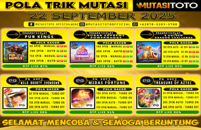 POLA GACOR TERUPDATE 22 SEPTEMBER 2025 – MUTASITOTO