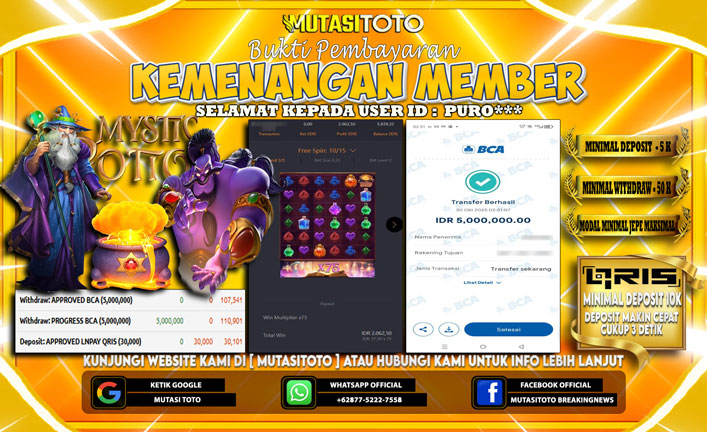 KEMENANGAN MEMBER BERMAIN PG SOFT MYSTIC POTION