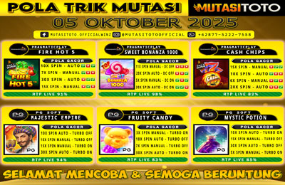 POLA GACOR TERUPDATE 05 OKTOBER 2025 – MUTASITOTO