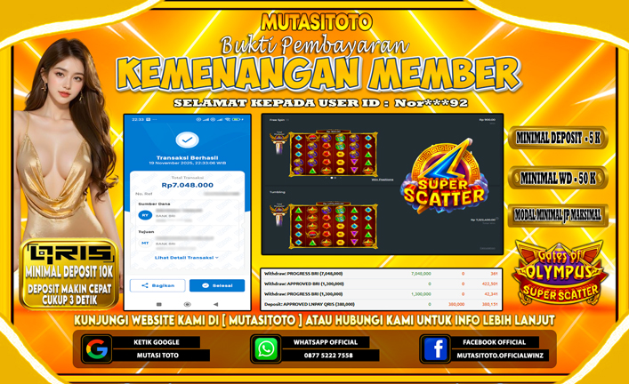 KEMENANGAN MEMBER BERMAIN GATES OF OLYMPUS SUPER SCATTER