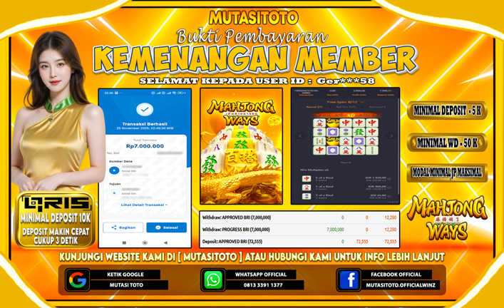 KEMENANGAN MEMBER BERMAIN PG SOFT – MAHJONG WAYS 1