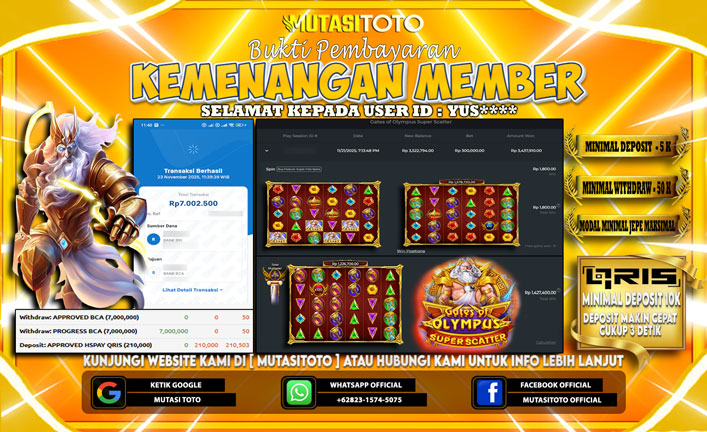 KEMENANGAN MEMBER BERMAIN DI GATES OF OLYMPUS SUPER SCATTER