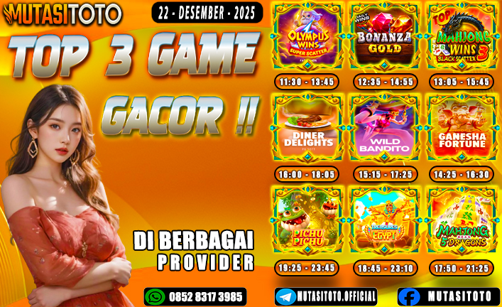 GAME GACOR TERUPDATE 22 DESEMBER 2025 – MUTASITOTO